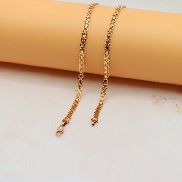 "Chunky Rose Gold Chain Necklace Bold & Stylish Look, XPNL0131 - Picture 9 of 12